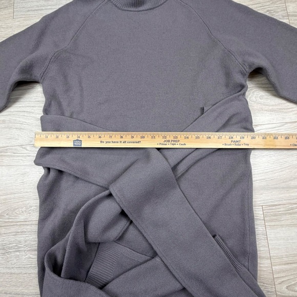 Tibi Airy Extrafine Wool Blair Dress Grey Tie Waist Midi Sweater Dress Medium - Picture 8 of 10